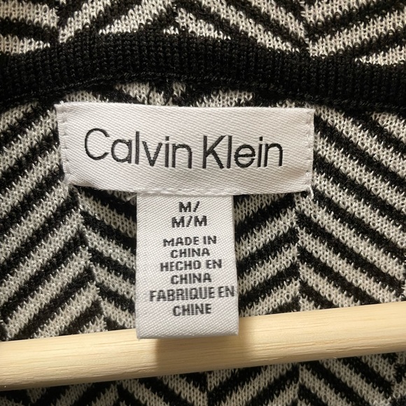 Calvin Klein Cowl Neck Long Sleeve Herringbone Pullover Sweater - Picture 9 of 9